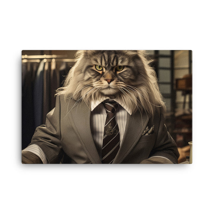 Maine Coon Sales Consultant Canvas - PosterfyAI.com