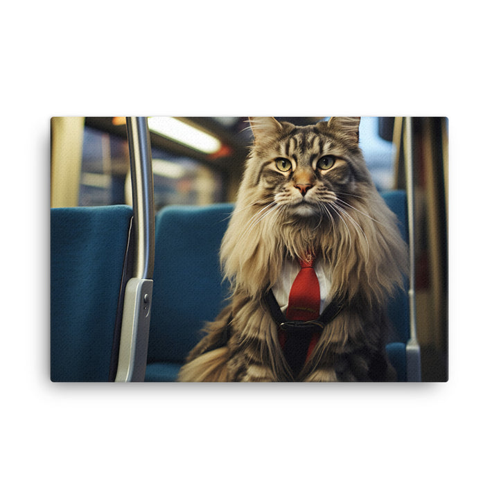 Maine Coon Transit Operator Canvas - PosterfyAI.com