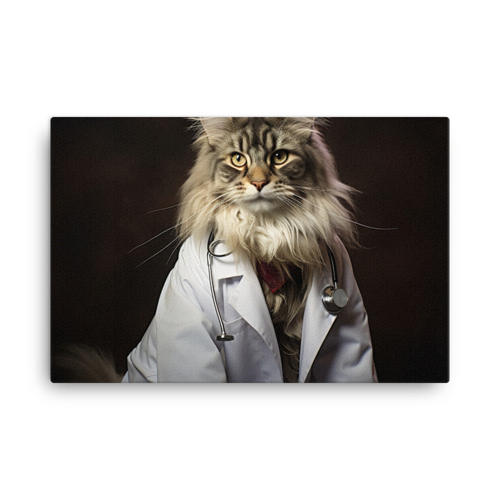 Maine Coon Doctor Canvas - PosterfyAI.com