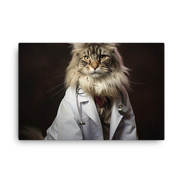 Maine Coon Doctor Canvas - PosterfyAI.com