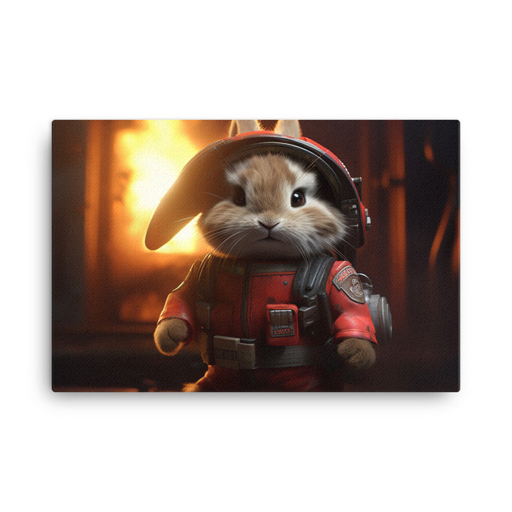 Lionhead Firefighter Canvas - PosterfyAI.com