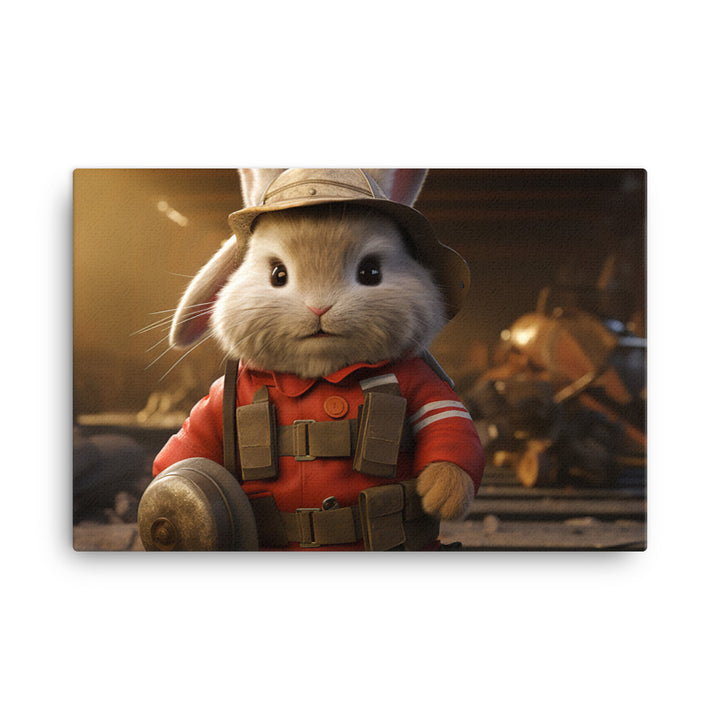 Lionhead Firefighter Canvas - PosterfyAI.com