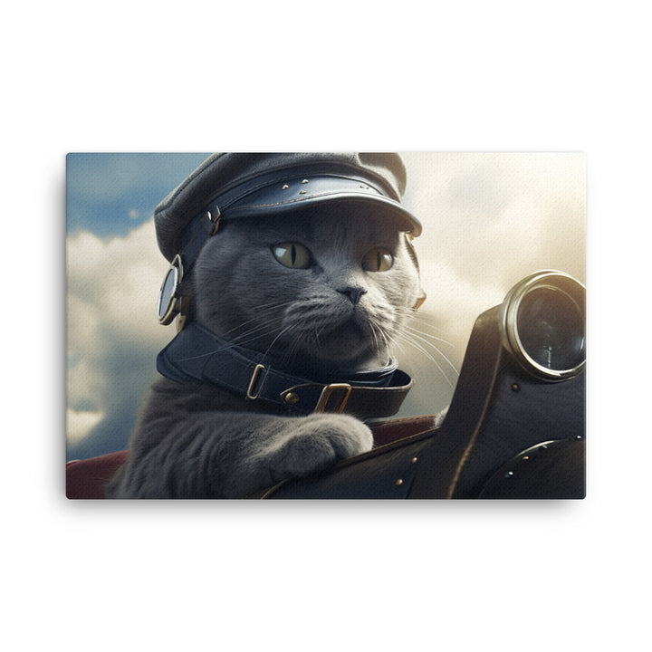 Russian Blue Pilot Canvas - PosterfyAI.com