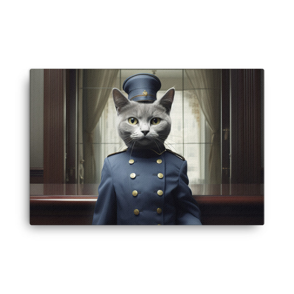Russian Blue Hotel Staff Canvas - PosterfyAI.com