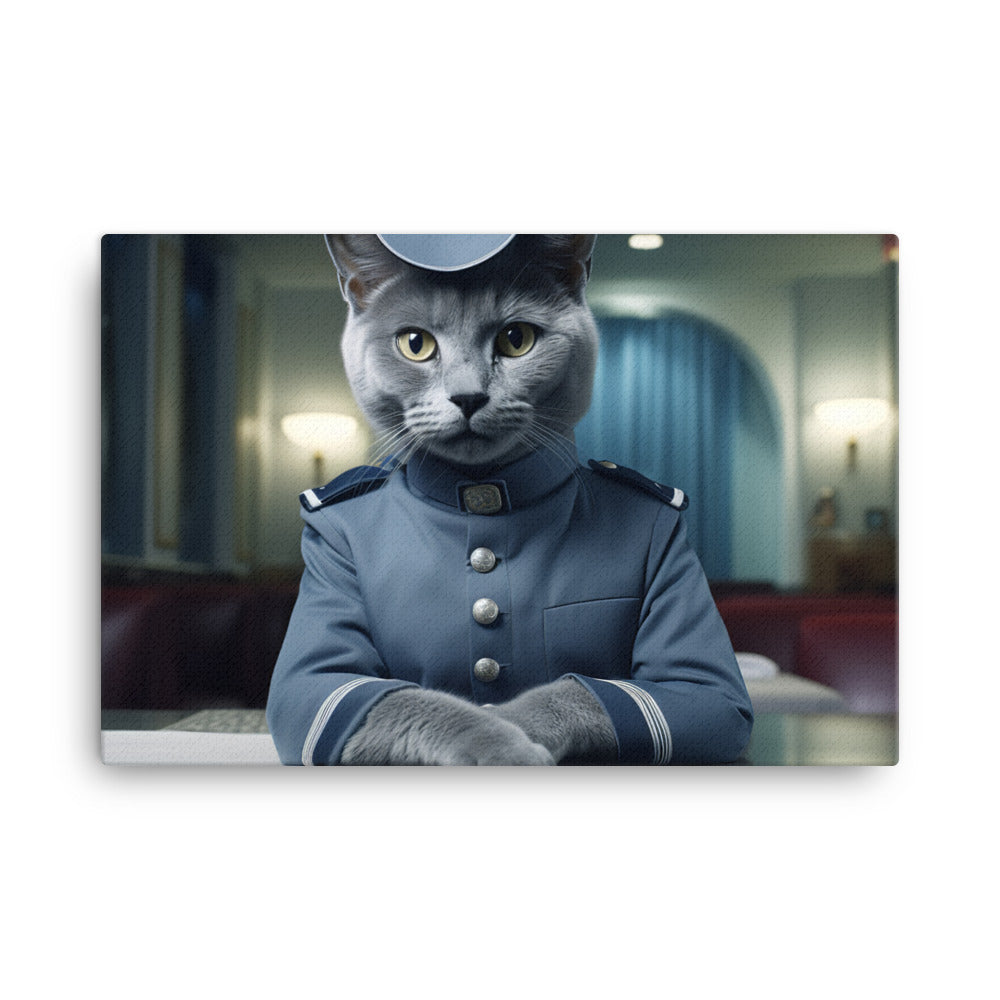 Russian Blue Hotel Staff Canvas - PosterfyAI.com