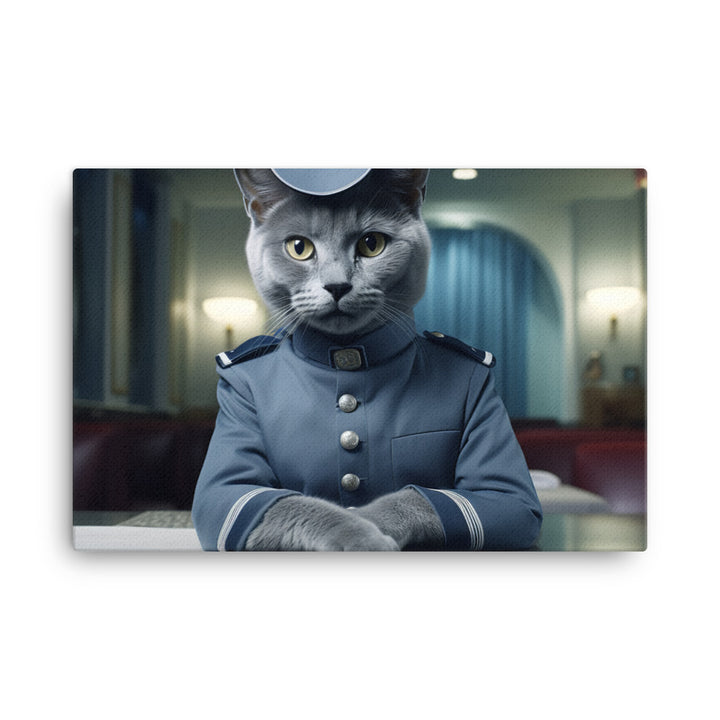 Russian Blue Hotel Staff Canvas - PosterfyAI.com
