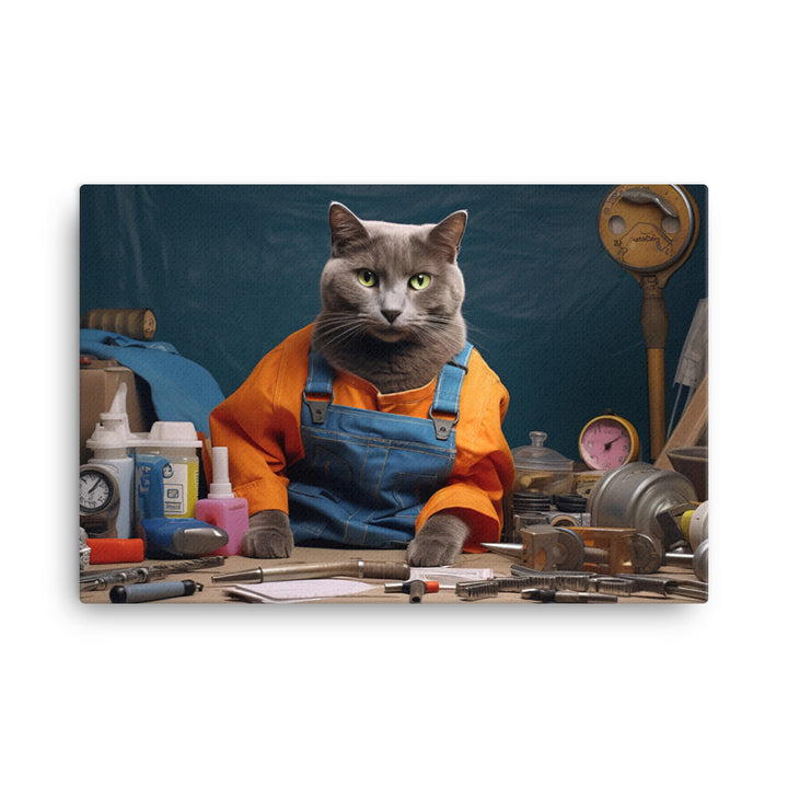 Russian Blue Contractor Canvas - PosterfyAI.com