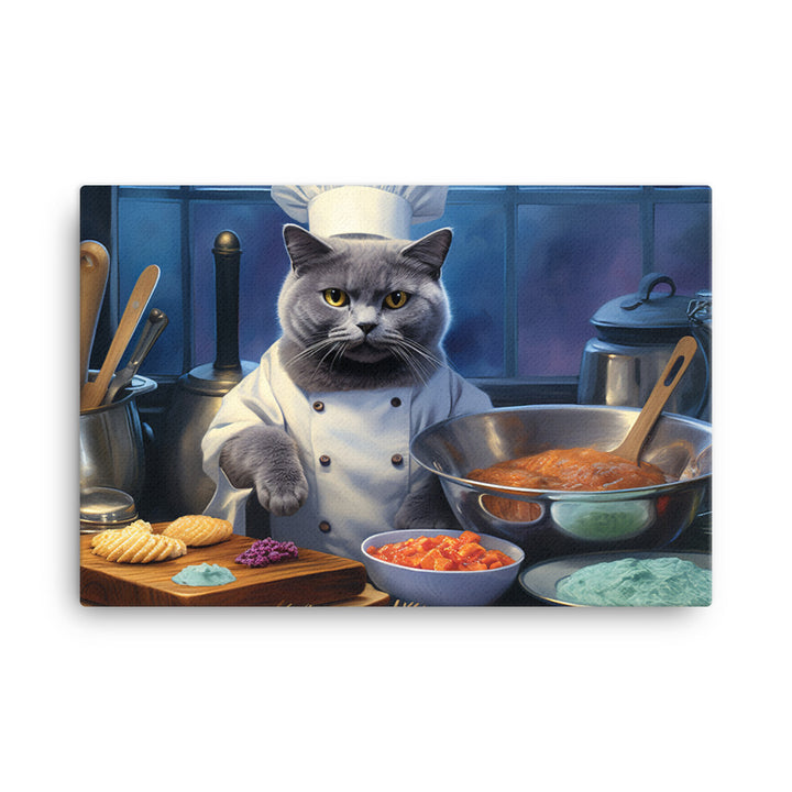 Russian Blue Chef Canvas - PosterfyAI.com