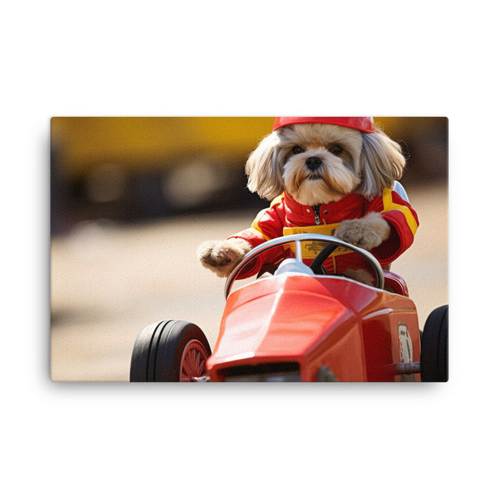 Lhasa Apso Motorsport Athlete Canvas - PosterfyAI.com