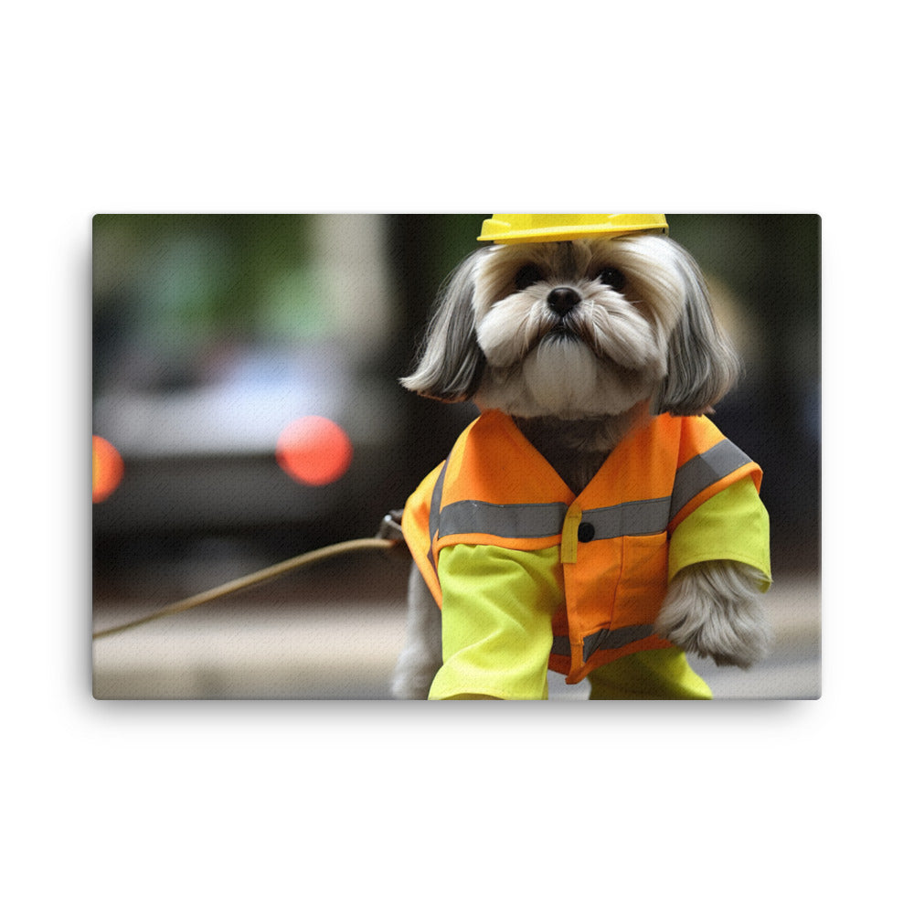 Lhasa Apso Janitor Canvas - PosterfyAI.com