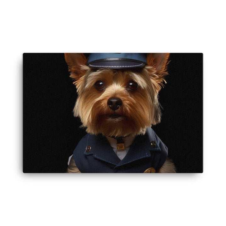Yorkshire Terrier Security Officer Canvas - PosterfyAI.com