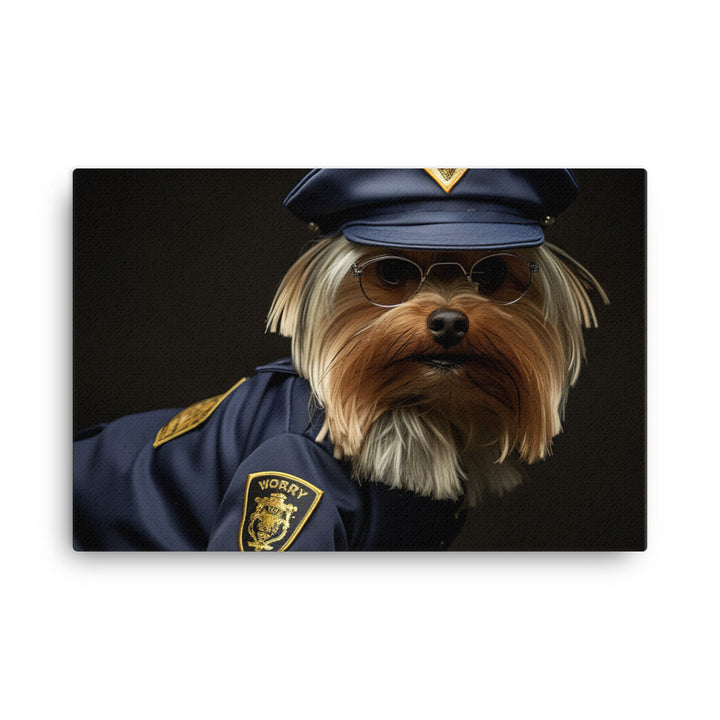 Yorkshire Terrier Security Officer Canvas - PosterfyAI.com