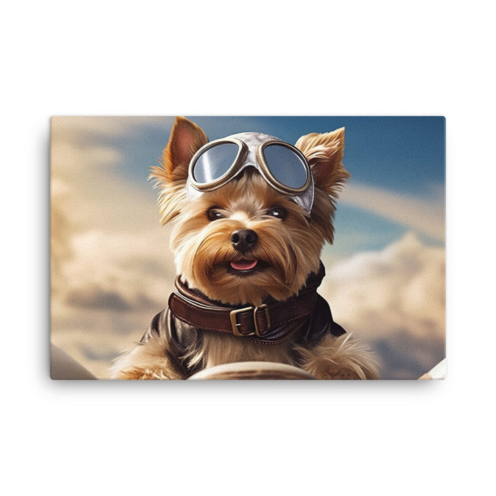 Yorkshire Terrier Pilot Canvas - PosterfyAI.com