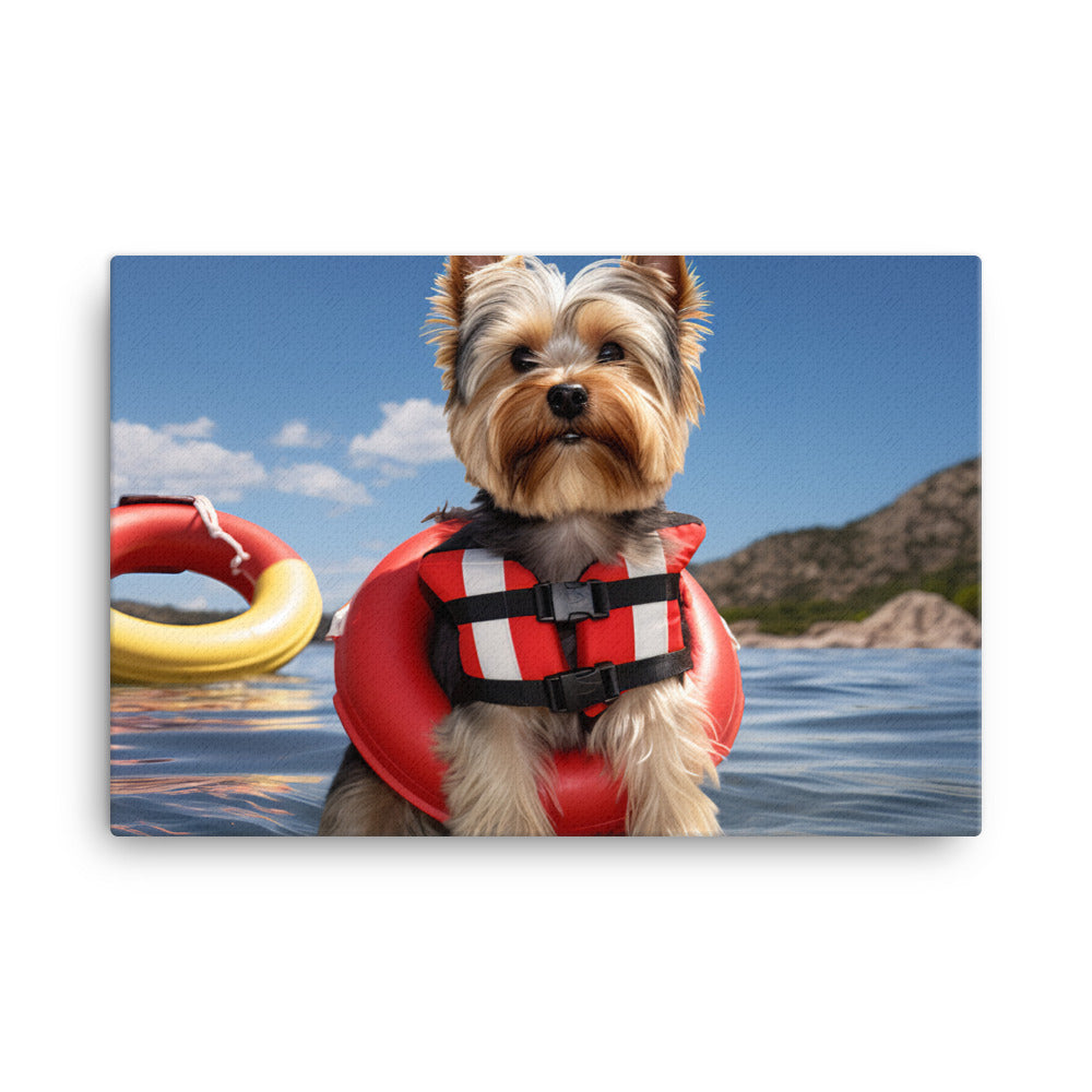 Yorkshire Terrier Lifeguard Canvas - PosterfyAI.com