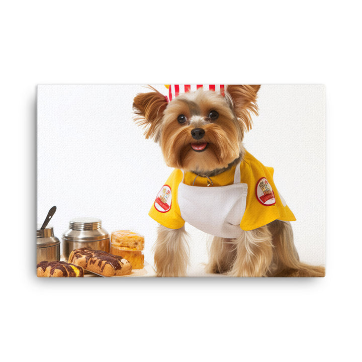 Yorkshire Terrier Fast Food Crew Canvas - PosterfyAI.com