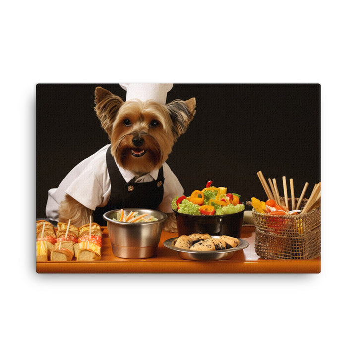 Yorkshire Terrier Fast Food Crew Canvas - PosterfyAI.com