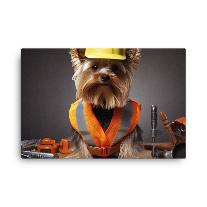 Yorkshire Terrier Contractor Canvas - PosterfyAI.com