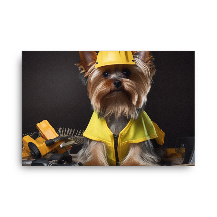 Yorkshire Terrier Contractor Canvas - PosterfyAI.com