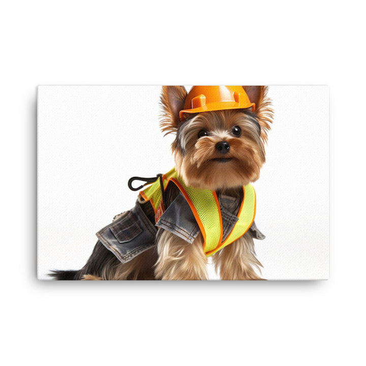 Yorkshire Terrier Contractor Canvas - PosterfyAI.com