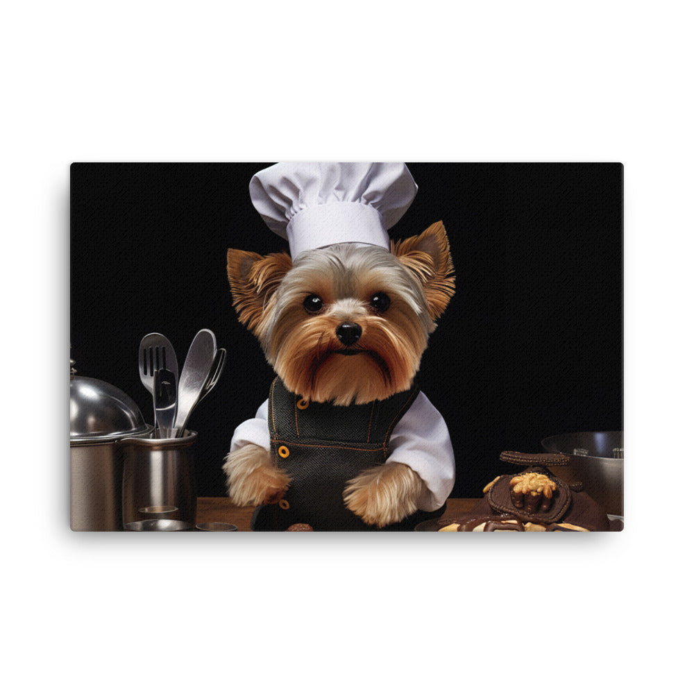 Yorkshire Terrier Chef Canvas - PosterfyAI.com