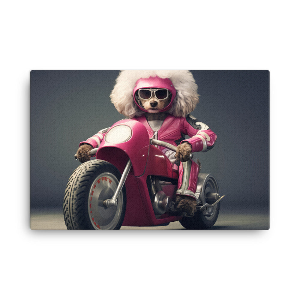 Poodle Superbike Athlete Canvas - PosterfyAI.com