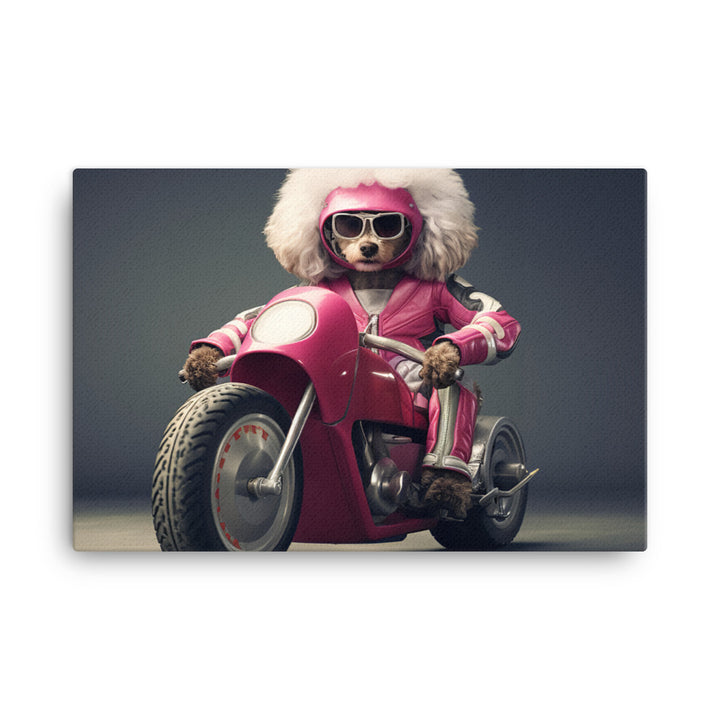 Poodle Superbike Athlete Canvas - PosterfyAI.com