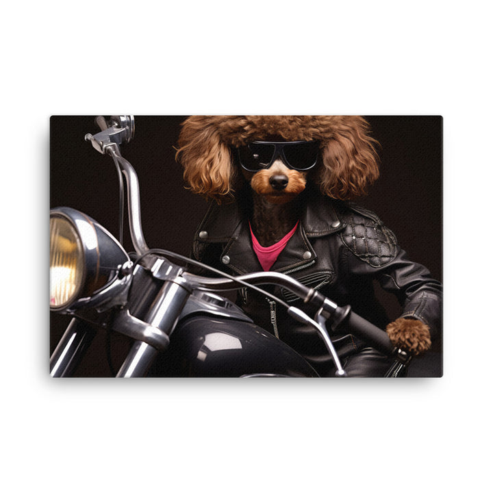 Poodle Superbike Athlete Canvas - PosterfyAI.com