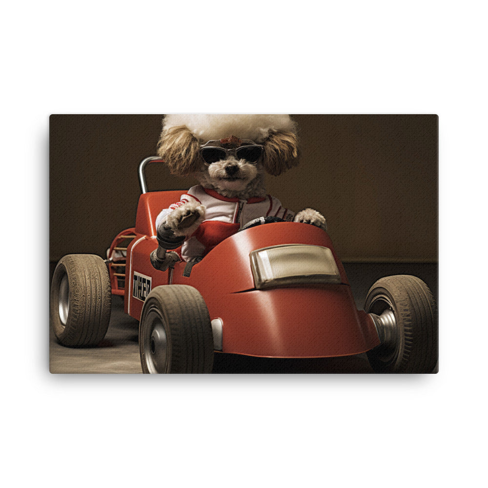 Poodle Motorsport Athlete Canvas - PosterfyAI.com