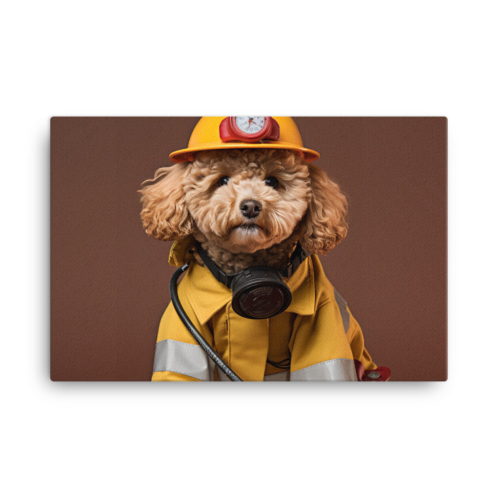 Poodle Firefighter Canvas - PosterfyAI.com