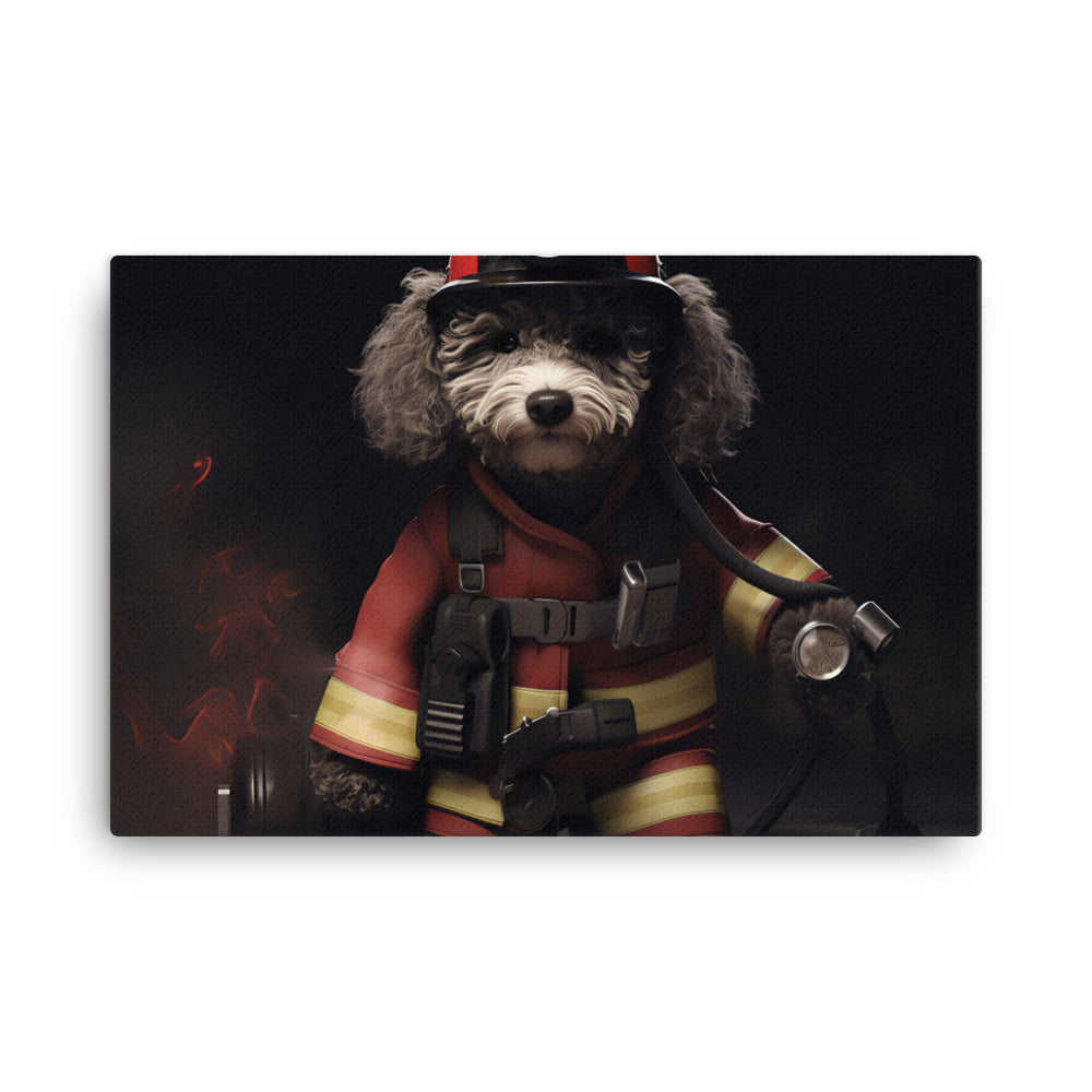Poodle Firefighter Canvas - PosterfyAI.com