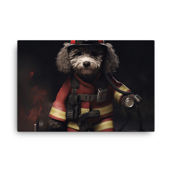 Poodle Firefighter Canvas - PosterfyAI.com