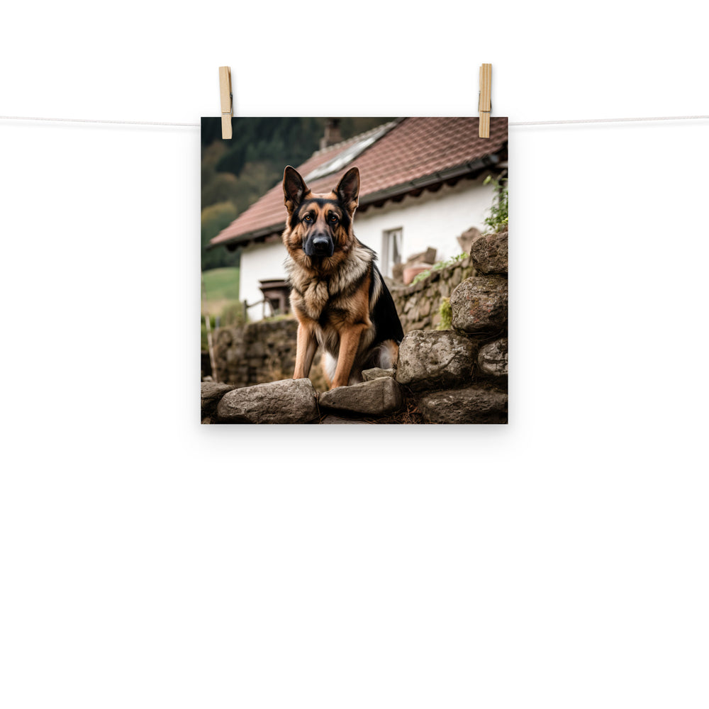 German Shepherd Photo paper poster - PosterfyAI.com