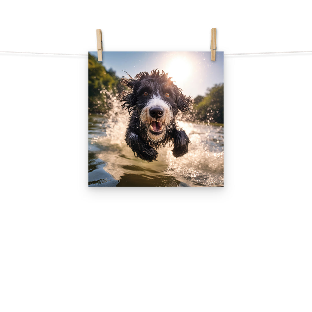Portuguese Water Dog Photo paper poster - PosterfyAI.com