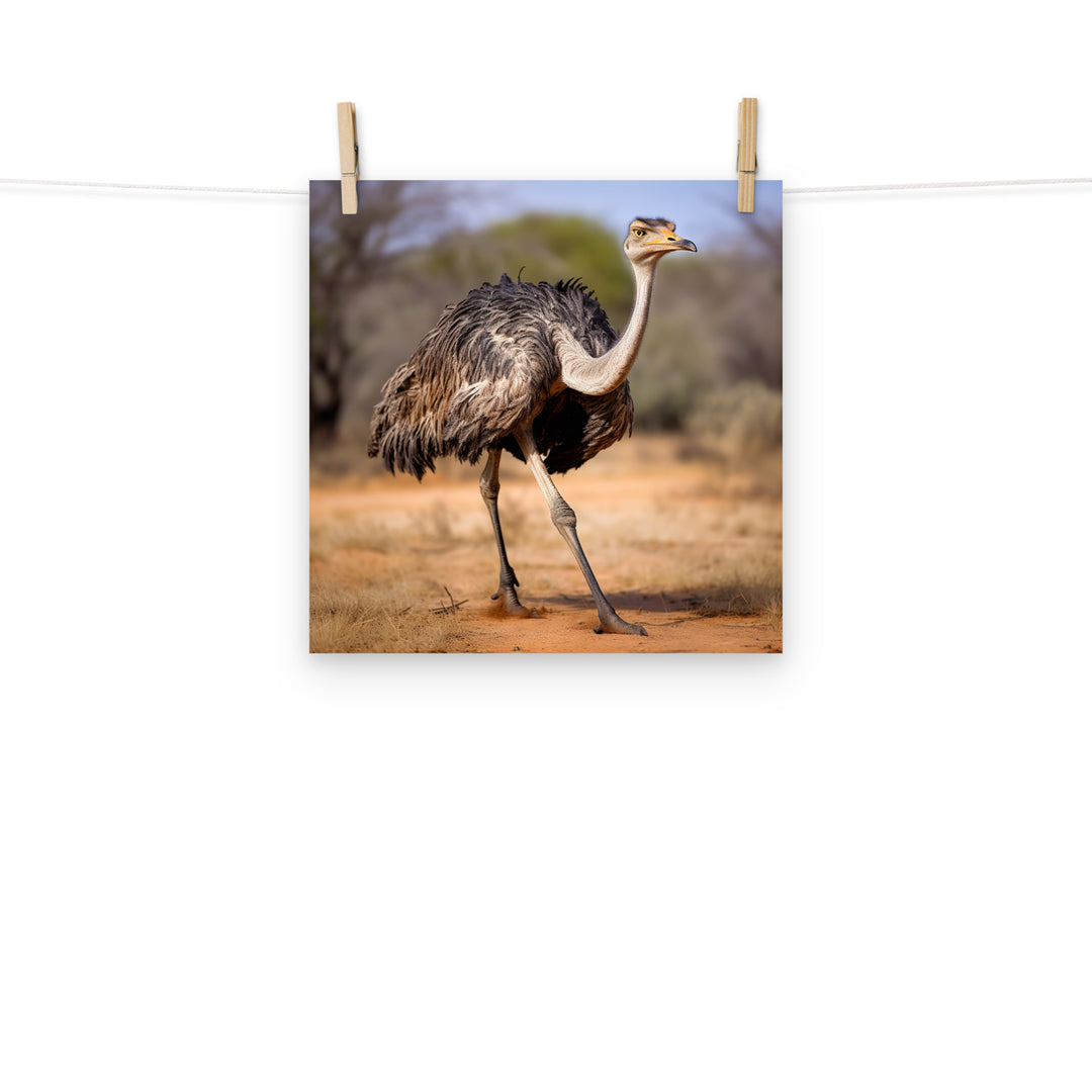 Ostrich Photo paper poster - PosterfyAI.com