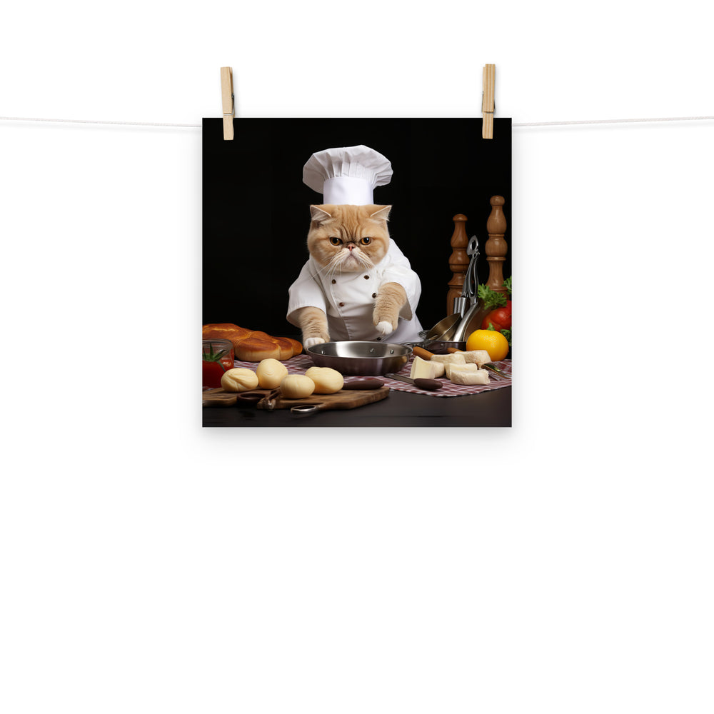 Exotic Shorthair Chef Photo paper poster - PosterfyAI.com