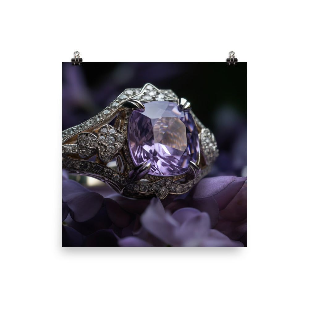 A stunning purple diamond photo paper poster - Posterfy.AI