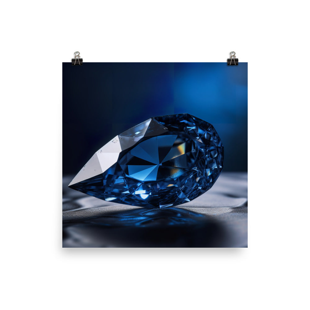 A majestic blue diamond photo paper poster - Posterfy.AI