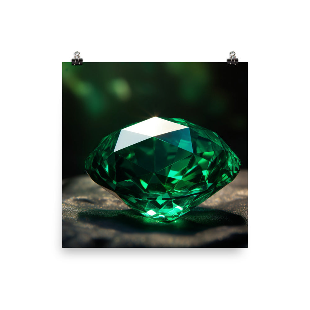 A large green diamond photo paper poster - Posterfy.AI