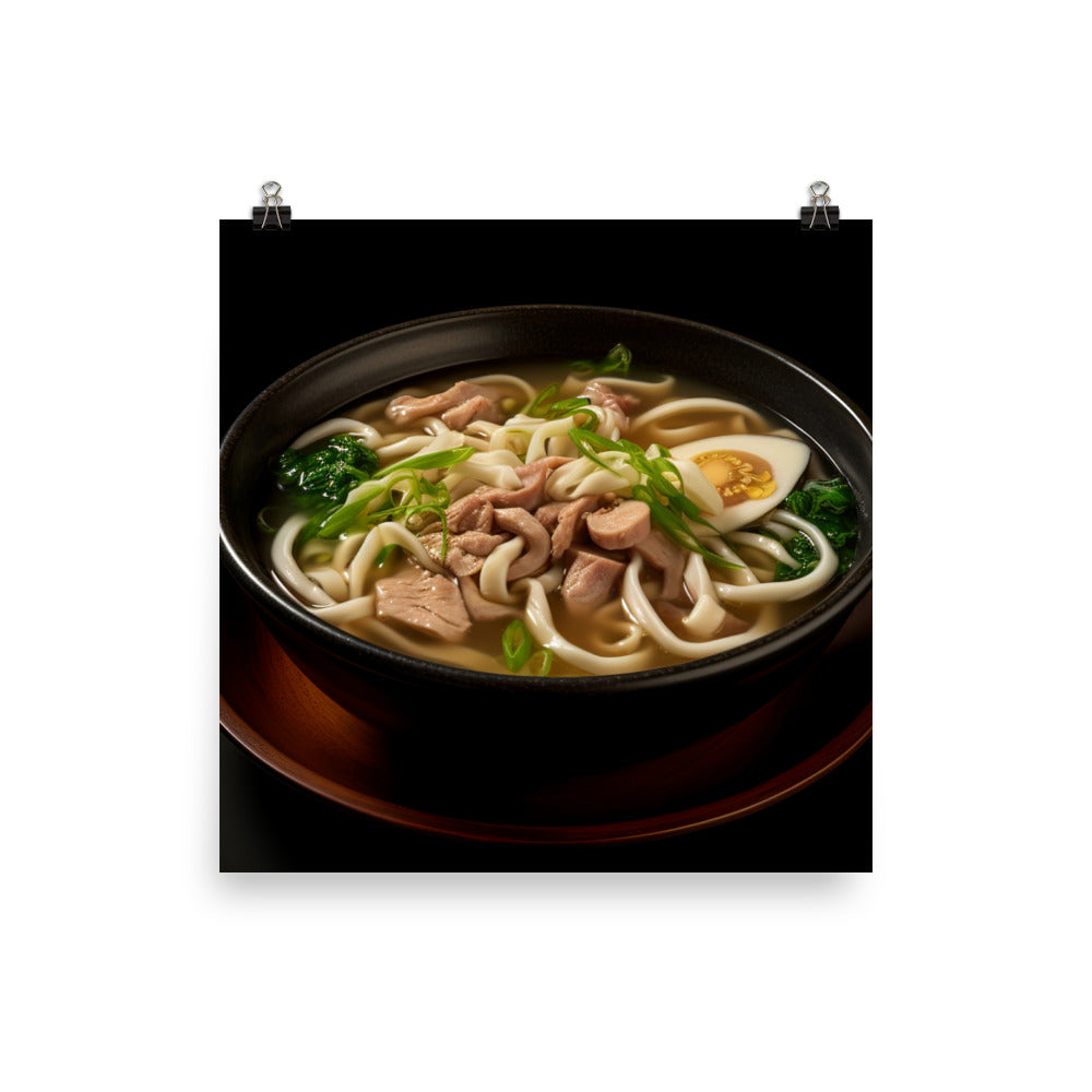 Hearty Udon Soup photo paper poster - Posterfy.AI