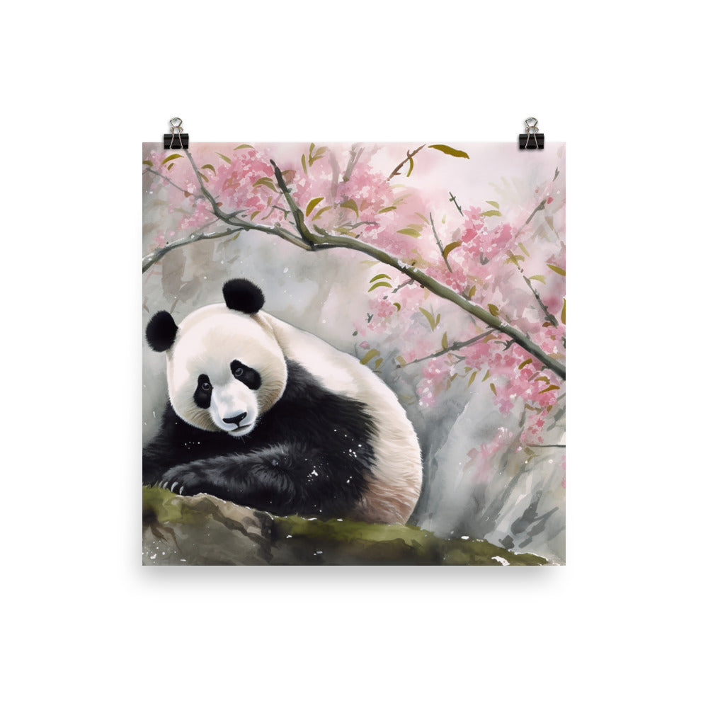 Panda in a Bamboo Grove photo paper poster - Posterfy.AI