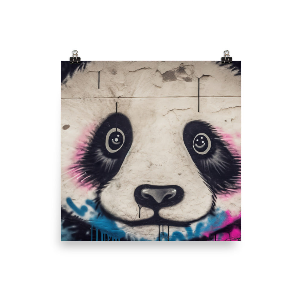 Panda Graffiti photo paper poster - Posterfy.AI
