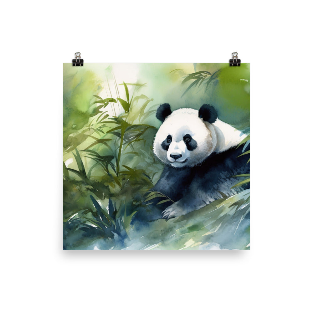 Majestic Panda in Watercolors photo paper poster - Posterfy.AI