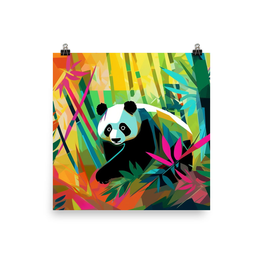 Deco Panda in the Jungle photo paper poster - Posterfy.AI