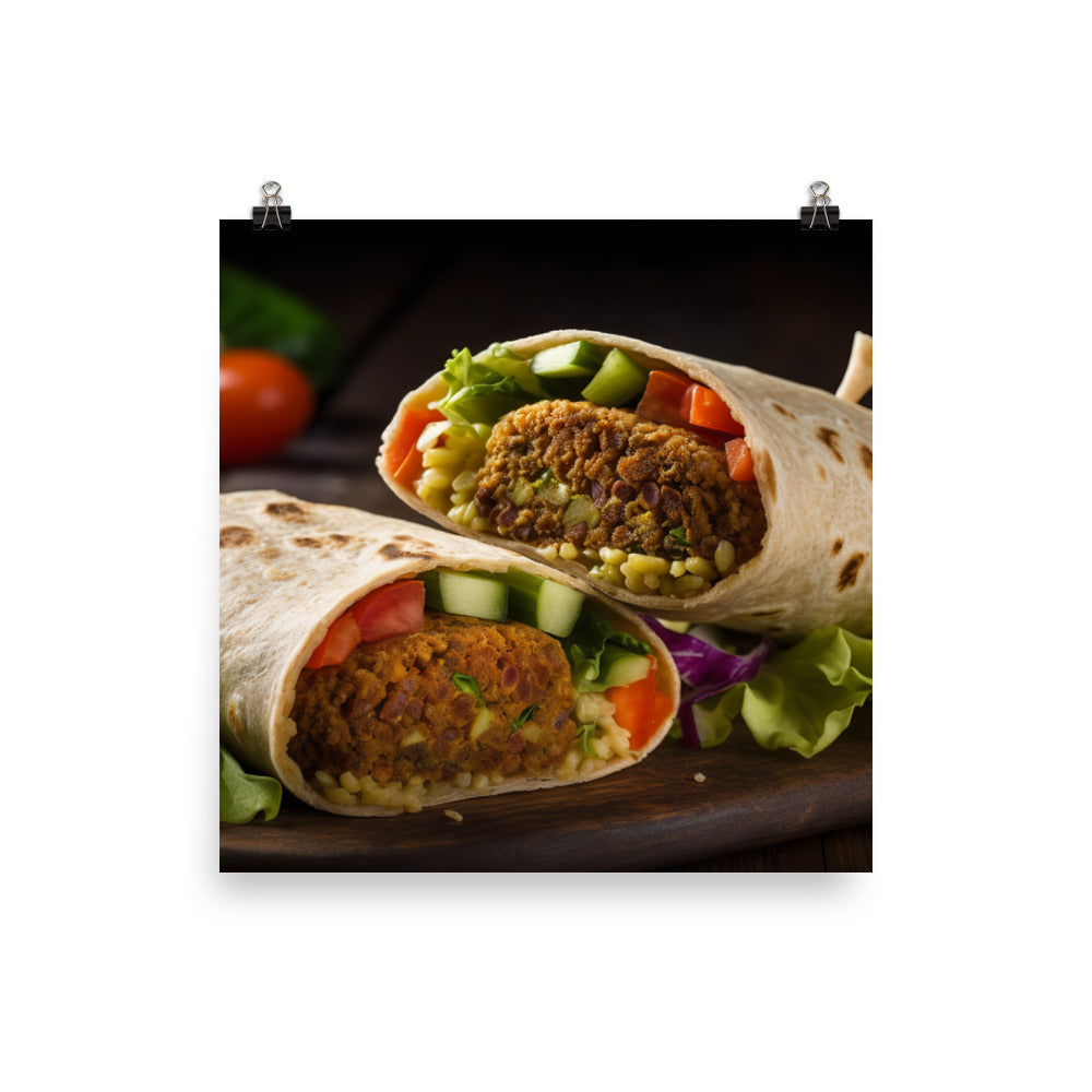 Spicy Falafel Wrap photo paper poster - Posterfy.AI