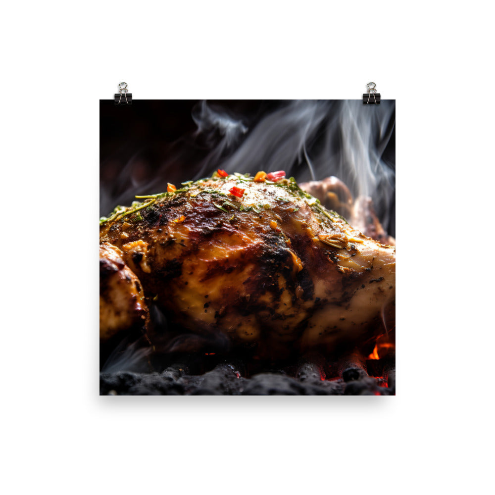 Sizzling Jerk Chicken photo paper poster - Posterfy.AI
