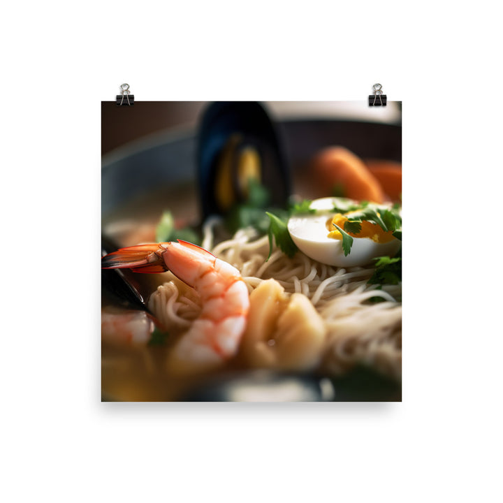 Seafood Ramen photo paper poster - Posterfy.AI