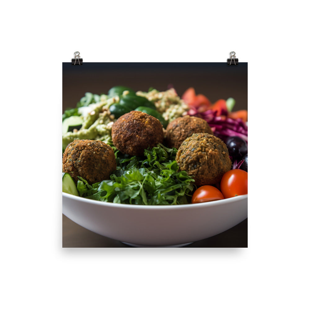 Falafel Salad Bowl photo paper poster - Posterfy.AI