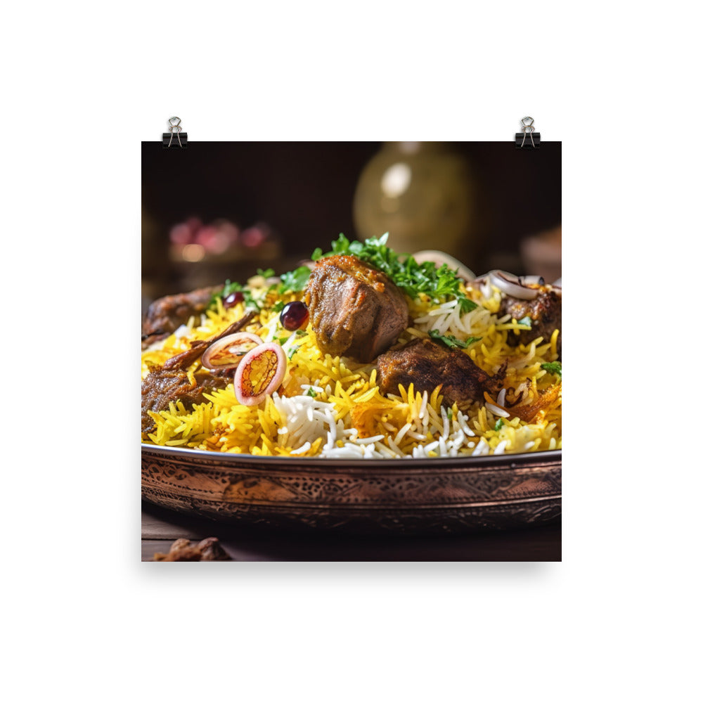 Biryani - The Perfect Combination of Meat and Rice photo paper poster - Posterfy.AI