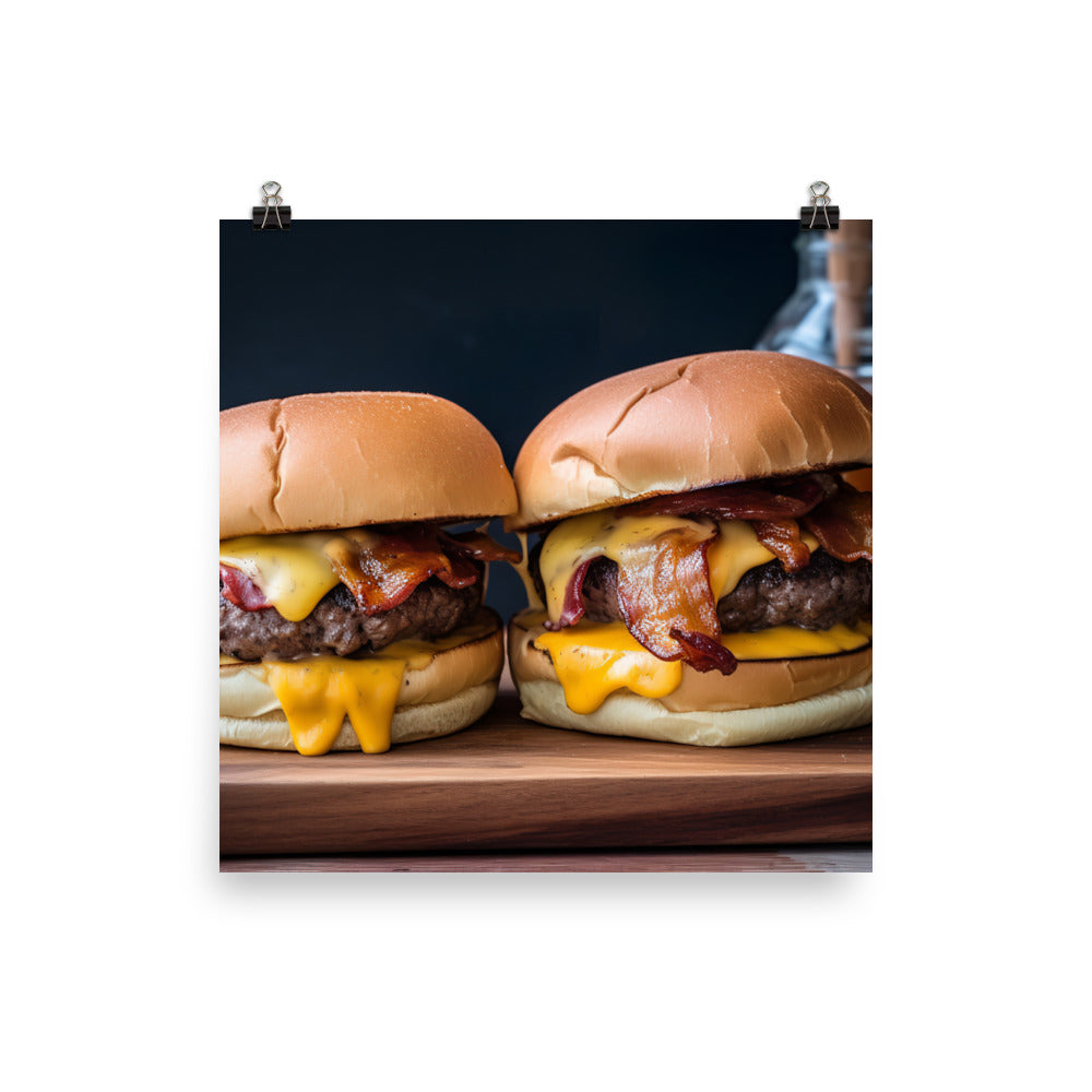 Bacon Cheeseburgers photo paper poster - Posterfy.AI