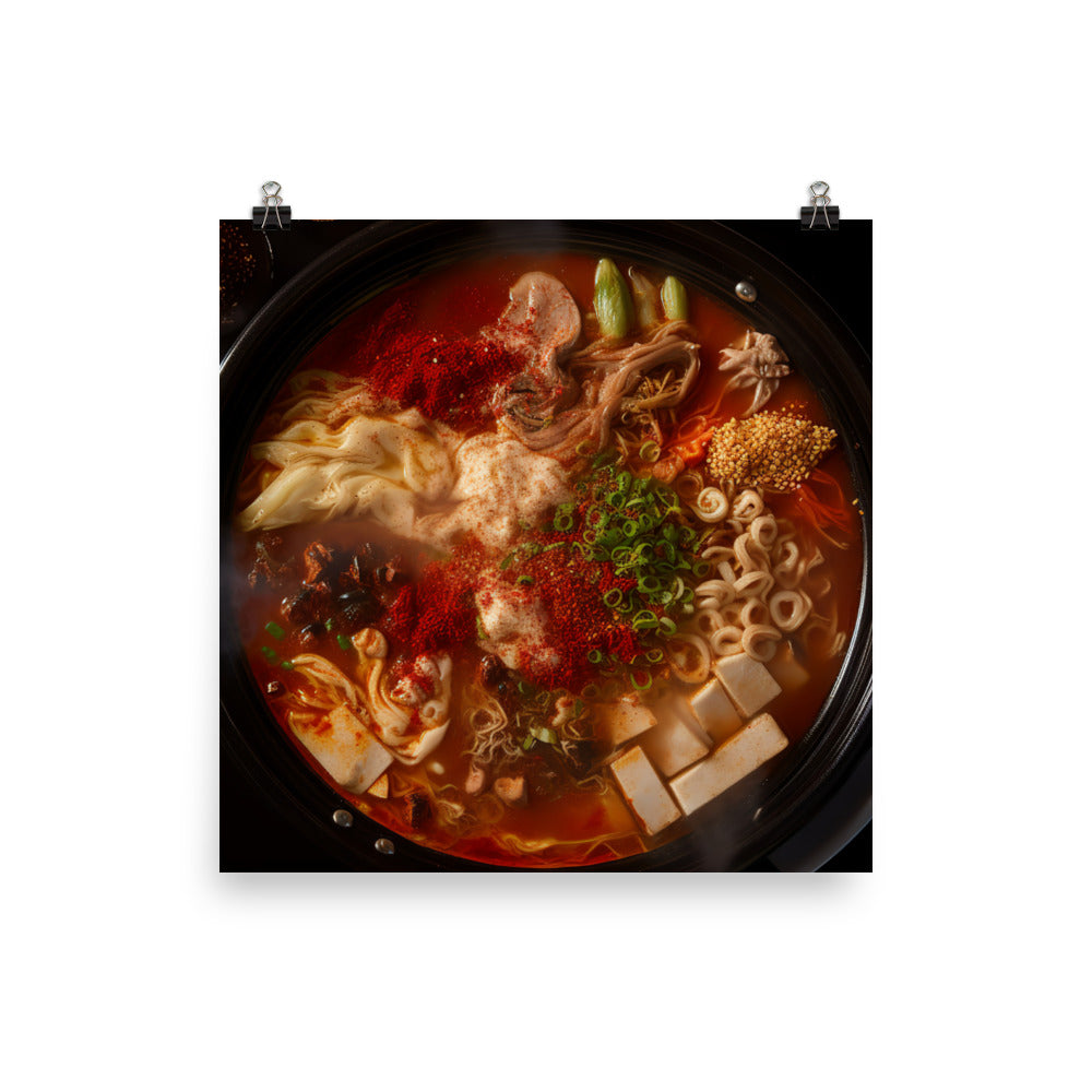 A hot pot filled with Kimchi photo paper poster - Posterfy.AI